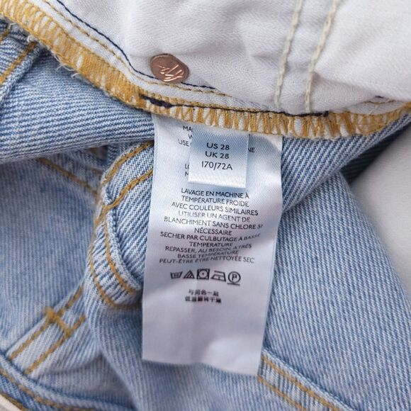 We The Free Maggie Mid Rise Straight Leg Distressed Light Stone Wash Size 28 - Picture 8 of 9